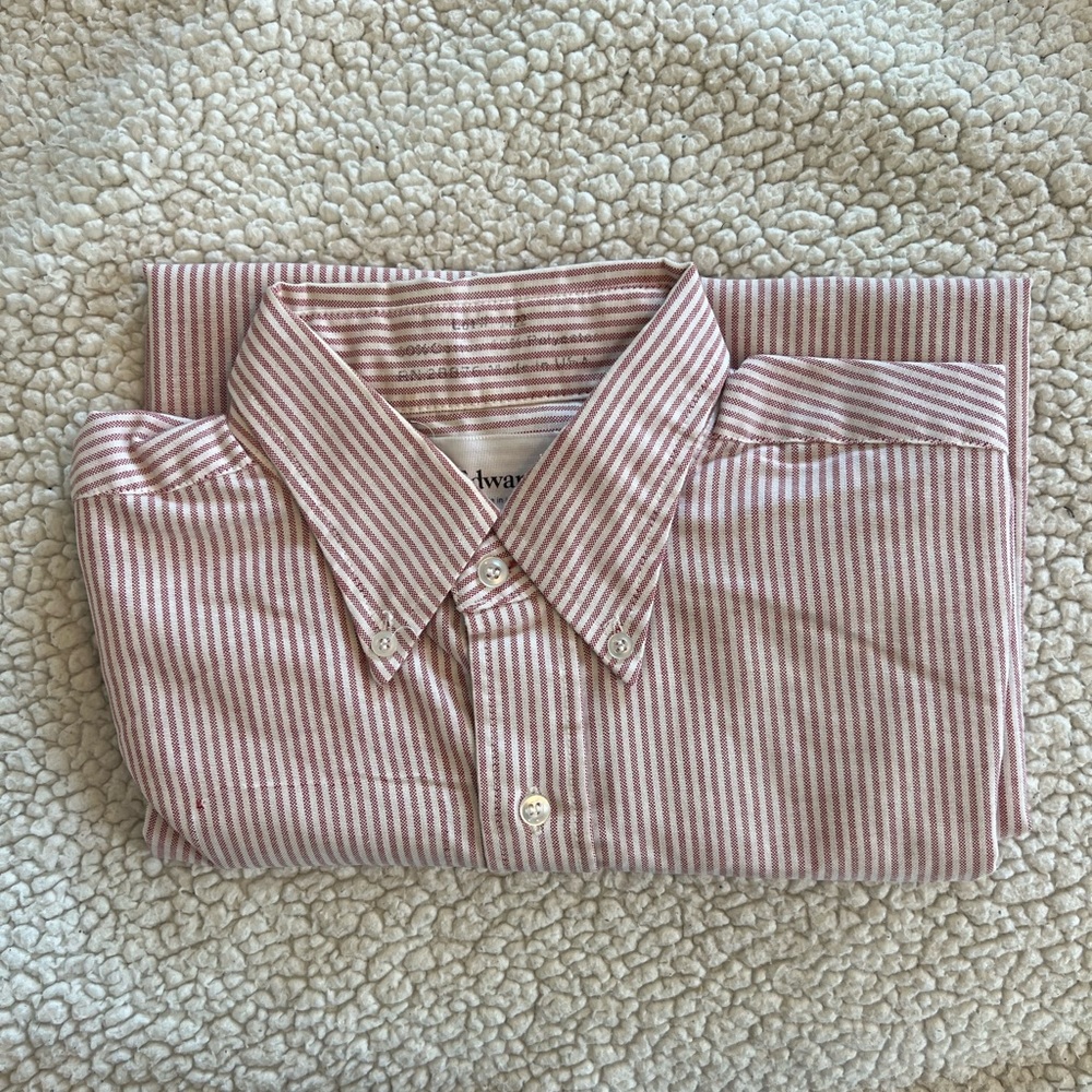 Edwards striped short sleeve button down | Size: 15.5, S | Good Condition